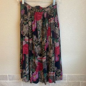 Vintage Christine David Floral Midi Skirt